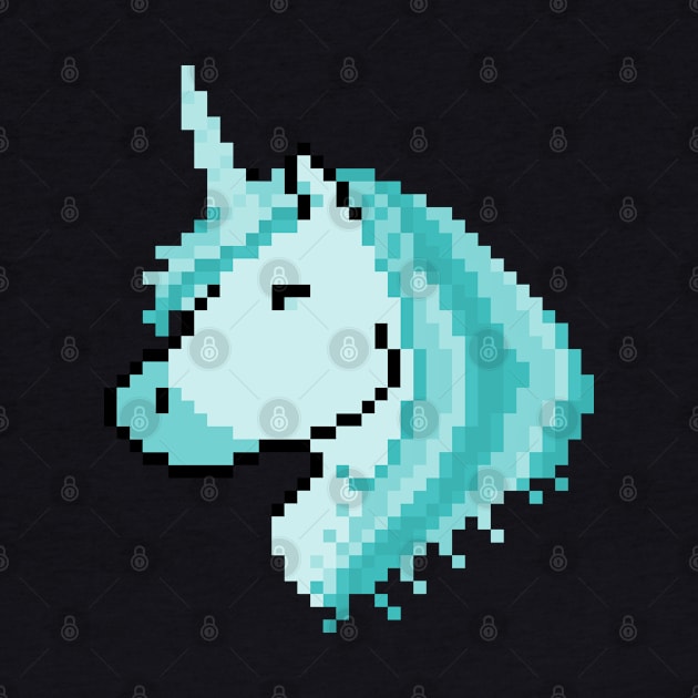 Pixel Spectral Blue Unicorn by gkillerb